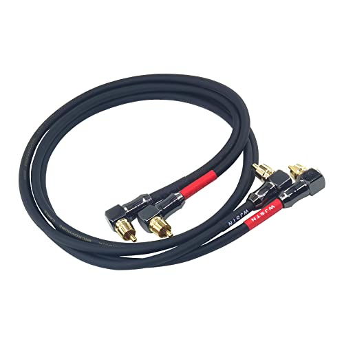 WJSTN-061 Right Angle RCA to Right Angle RCA Cable Male-to-Male RCA Audio Cable 2Pack (3FT) - size: 3FT
