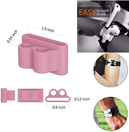 4 in 1 Anti-Lost Accessories for Airpods, Airpods Strap Magnetic Cord, Ear Hooks and Covers Compatible with Airpods 1 & 2, Airpods Watch Band Holder, Sakura pink