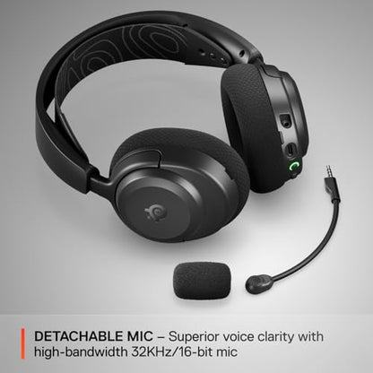 SteelSeries Arctis Nova 3P Wireless Multi-Platform Gaming Headset — Mobile App Control — 40 HR Battery — Neodymium Magnetic Drivers — 2.4GHz/Bluetooth — PS5, PS4, PC, Switch, Mobile — Black - color: Black, style: PlayStation|Switch|PC