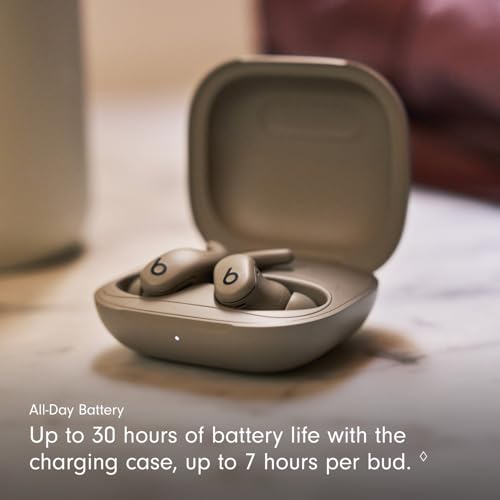 Beats Powerbeats Fit - Wireless Noise Cancelling Workout Earbuds with Secure-Fit Wingtips, Up to 30-Hour Battery Life, Sweat & Water Resistant, Apple & Android Compatible - Gravel Gray - color: Gravel Gray, style: Powerbeats Fit