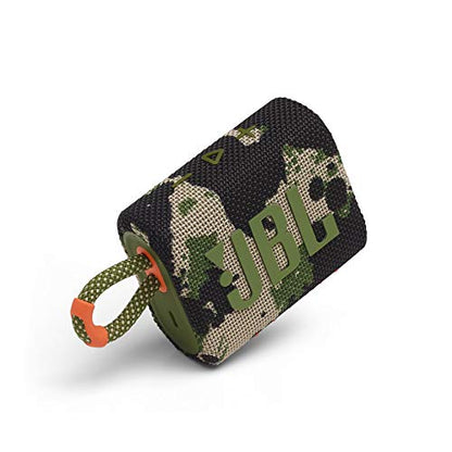JBL Go 3: Portable Speaker with Bluetooth, Built-in Battery, Waterproof and Dustproof Feature - Squad (Renewed) - color: Camouflage