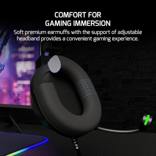 GAMEPOWER Voldon X 3.5mm Jack Gaming Headset - Wired Headphones with 50MM Drivers, Comfort Design, Noise Cancelling Mic, PS4, PS5, for Xbox, Black - color: VOLDONX