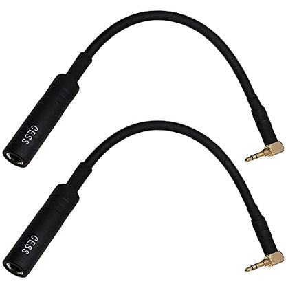 CNCESS Right Angle 3.5mm to 6.35mm Headphone Adapter, 6 in, 2-Pack