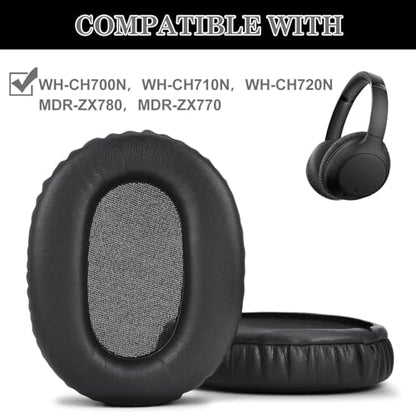 Aiivioll CH710N/WH-CH700N Replacement Ear Pads Protein Leather Suitable for WH-CH720N, WH-CH710N, WH-CH700N, WH-XB900N, WH-RF400, MDR-10R Headphones, Sound Isolating Foam Ear Pads (Black) | Black, Soft Protein Leather Ear Cushions with Memory Foam Compati