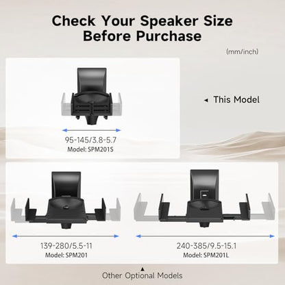 suptek Small Dual Side Clamping Bookshelf Speaker Wall Mounting Bracket for Small Surrounding Sound Speakers, Hold up to 55lbs Black SPM201SB - size: Small--black