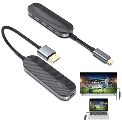 Wireless Hdmi Transmitter and Receiver 4K, USB C HDMI Wireless Adapter for iPhone 15, iPad Pro, MacBook Pro/Air, Laptop to Monitor, Projector, TV - color: B
