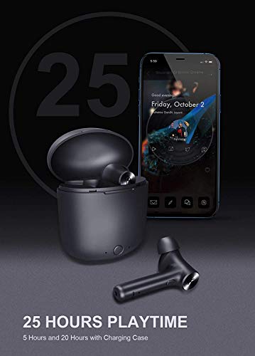 Bluetooth 5.0 Wireless Earbuds, Bluedio Hi(Hurricane) Wireless Earbud Headphones in-Ear Earphones with Charging Case, Mini Car Headset Built-in Mic for Cell Phone/Running/Android, 5Hrs Playtime