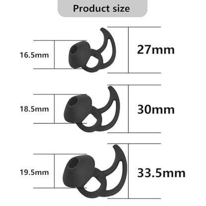 Earbud Replacement Tips Silicone Earbud Tips Ear Tips Compatible with Bose Quietcomfort and Sport Headphone Earbud Rubber Tips Earbud Covers 3 Pairs S M L Black