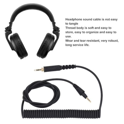 DJ Headphone OFC Wire Cable Replacement - 2.5mm to 3.5mm & 6.35mm Adapter with Locking Plug for HDJ-X5 for HDJ-X7 for HDJ-S7 Models(Straight Plug) - style: Straight plug