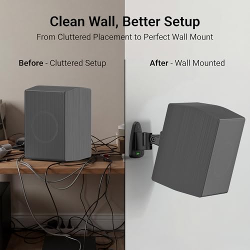 Adjustable Speaker Wall Mounts Pair for Samsung HW-Q990H/Q990F/Q930F/Q990D/Q930D/Q900D/Q990C, Heavy Duty Wall Brackets for SWA-9500S/9250S/9200S Samsung Rear Speaker Mounts WR Keyhole&Thread Hole