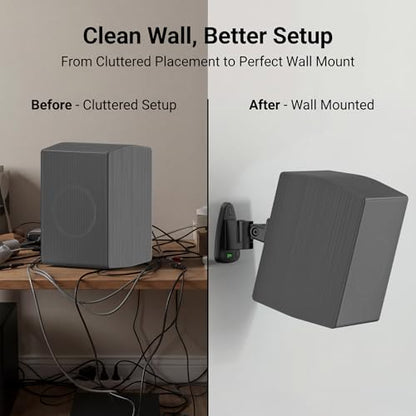 Adjustable Speaker Wall Mounts Pair for Samsung HW-Q990H/Q990F/Q930F/Q990D/Q930D/Q900D/Q990C, Heavy Duty Wall Brackets for SWA-9500S/9250S/9200S Samsung Rear Speaker Mounts WR Keyhole&Thread Hole