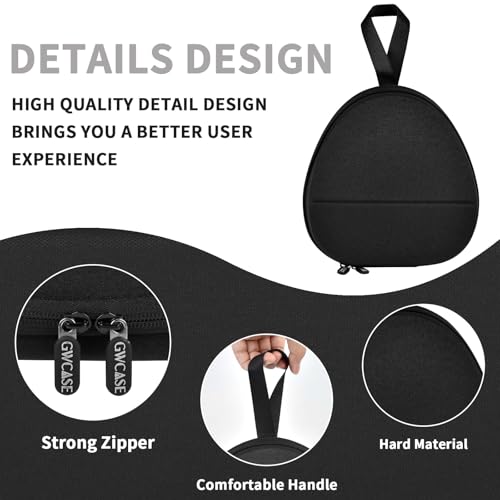 GWCASE Headphone Travel Case with Secure Strap and Accessory Pocket, Black | Hard Shell Protection, Fits Most Foldable Over-Ear Headphones, 7.87 x 6.8 x 0.9 in Interior, for Daily Carry, Case Only - color: Black