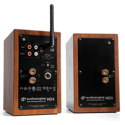 Audioengine A2 HD (HD3) Wireless Computer Speakers – Bluetooth Desktop | Speakers with DAC, Headphone Amplifier and USB Audio - Walnut - color: Walnut, style: HD