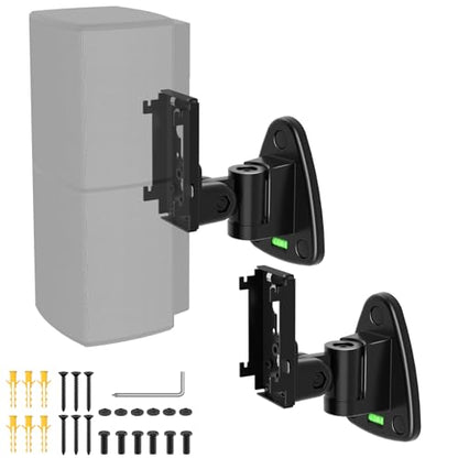 Upgraded 2 Packs Speaker Wall Mount for Bose Speaker Wall Mount Brackets for Bose WB-50, WB-50 Series II, Lifestyle, Soundtouch Series Swivel 80° Tilt 30° Adjustment Black