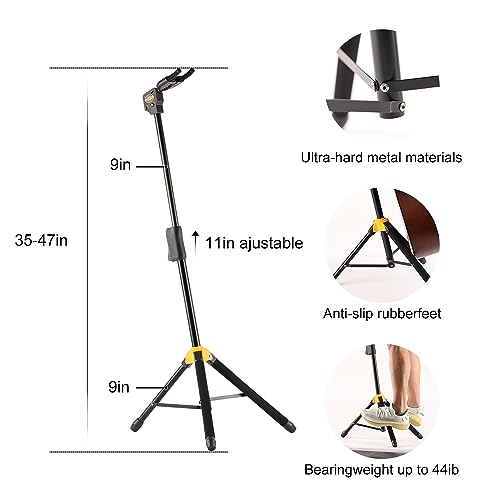 GHOSTFIRE Guitar Display Rack Fit Electric Guitar/Bass/Acoustic, GBS-8 | AutoGrip Guitar Stand Foldable Guitar Display Rack, Non-slip Alloy Bracket Support up to 44 Pounds