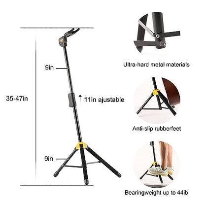 GHOSTFIRE Guitar Display Rack Fit Electric Guitar/Bass/Acoustic, GBS-8 | AutoGrip Guitar Stand Foldable Guitar Display Rack, Non-slip Alloy Bracket Support up to 44 Pounds