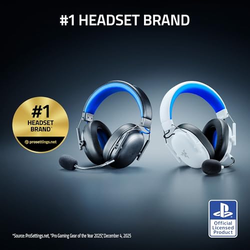 Razer BlackShark V3 X HyperSpeed Wireless PS5 Gaming Headset, White | 50mm Drivers, Cardioid Mic, 2.4 GHz, Bluetooth, Works with PC, Mac, Nintendo Switch, Smartphone, 70 Hr Battery - color: White, style: PS5