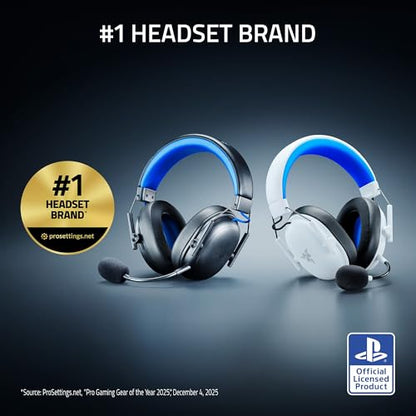 Razer BlackShark V3 X HyperSpeed Wireless PS5 Gaming Headset, White | 50mm Drivers, Cardioid Mic, 2.4 GHz, Bluetooth, Works with PC, Mac, Nintendo Switch, Smartphone, 70 Hr Battery - color: White, style: PS5