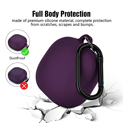 AIRSPO Silicone Case Compatible with Samsung Galaxy Buds 2 Pro/Galaxy Buds 2/ Galaxy Buds Pro/Galaxy Buds Live Case (Dark Purple) - color: Dark Purple
