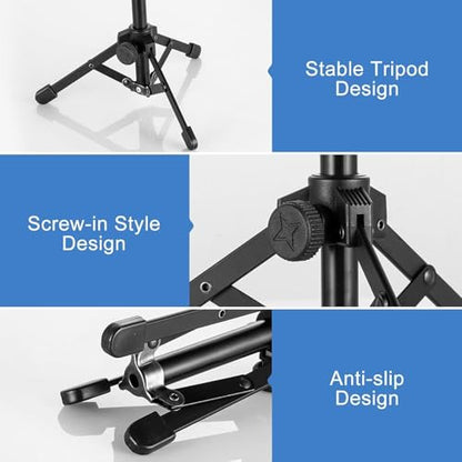 Portable Mic-Tripod-Stand, Metal Desktop Microphone Stand Compatible with HyperX Solocast,Quadcast-2-S,Duocast,Flipcast Microphones
