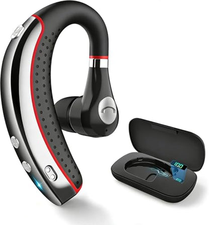 SneKa Bluetooth Headset, Wireless Bluetooth Earpiece with 500mAh Charging Case, 72-Hour Talk Time, and for iOS/Android Phones, V5.3 Hand-Free Headphones for Trucker, Office,Business