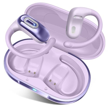 Open Ear Headphones, NEW Over Ear Earbuds with 4 ENC Noise-Canceling Mic | Ultra-Comfort Bone Conduction Earbuds, BT5.4, 50H HD Stereo, IPX7 Waterproof, Ergonomic Earhooks,Sports Ear Buds for Running - color: Lavender