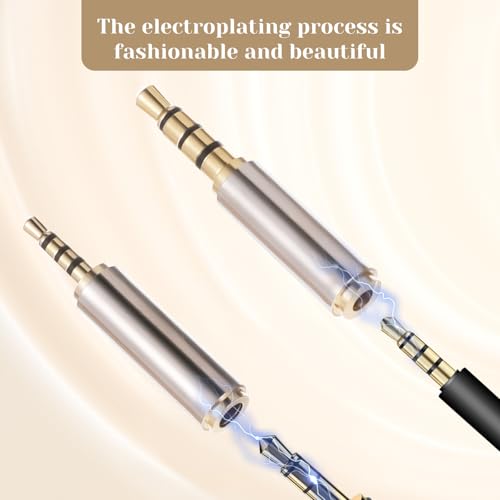 2.5mm to 3.5mm Adapter and 3.5mm to 2.5mm Adapter, Male to Female Stereo Audio Adapters Full Metal Audio Connector 3 Ring Jack Stereo or Mono Converter for Smartphones, Headphone, Mic, Tablets