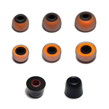 Silicone & Memory Foam IEM Ear Tips - color: Black/light grey