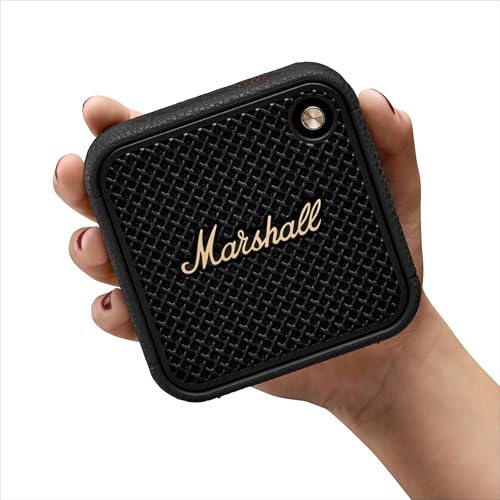Marshall Willen II Portable Bluetooth Speaker - Rugged Waterproof/Dust-Proof Design | Loud Stereo Sound, Deep Bass | Compact and Wireless for Travel and Outdoors - Black and Brass - color: Black
