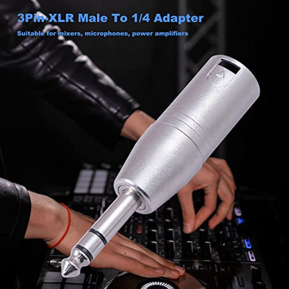 Smithok 2 Pack 1/4" TRS to XLR Adapter, Balanced Quarter Inch 6.35mm Male to XLR Male Adapters