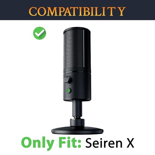 SOULWIT Microphone Furry Windscreen for Razer Seiren X, Wind Muff Pop Filter Mic Cover - Gray