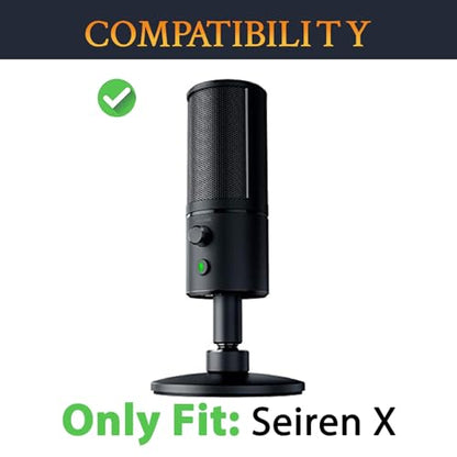 SOULWIT Microphone Furry Windscreen for Razer Seiren X, Wind Muff Pop Filter Mic Cover - Gray