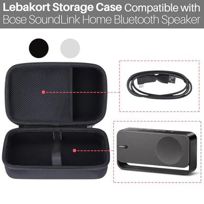 Lebakort Storage Case Compatible with Bose SoundLink Home Speaker (Light Silver Case)