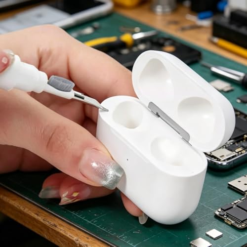 Electronic Cleaning Pen for Earbuds & Keyboards - Portable Precision Cleaning Kit for Earphone Laptop, Tablet, Phone, Computer, Camera Lens (White) - color: White