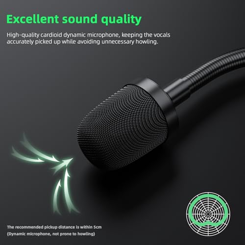 MRSDY 23 Inch Gooseneck Microphone, 3pin XLR Metal Wired Dynamic Podium Mic | Clear sound quality, noise reduction, all-metal construction, dual hose, cardioid directionality, 360° rotation, and 90° bend