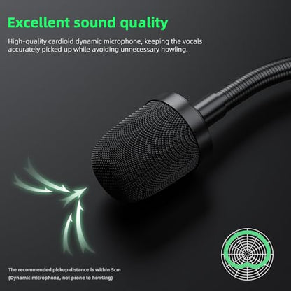 MRSDY 23 Inch Gooseneck Microphone, 3pin XLR Metal Wired Dynamic Podium Mic | Clear sound quality, noise reduction, all-metal construction, dual hose, cardioid directionality, 360° rotation, and 90° bend