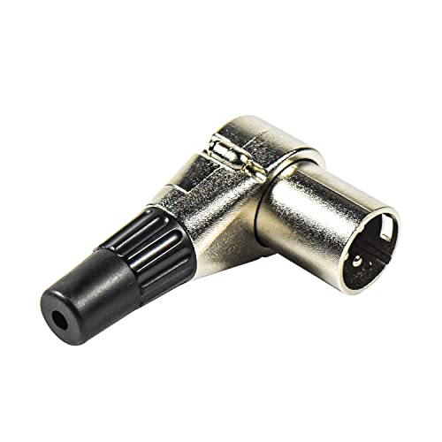 HQRP 4-Pack 3-Pin XLR Adjustable Right Angle Male Connector with 7 Different Position, Compatible with Pro Audio DJ Band XLR Plug Jack Right Angle 3 Pin Mic Microphone Speaker Audio Cable Connector - style: Male