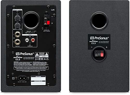 PreSonus Eris E3.5 Studio Monitor Pair Bundle with Isolation Pads, XLR Cables, TRS Cables, and Austin Bazaar Polishing Cloth - size: Bundle w/ Isolation Pads, style: E3.5