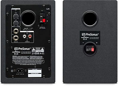 PreSonus Eris E3.5 Studio Monitor Pair Bundle with Isolation Pads, XLR Cables, TRS Cables, and Austin Bazaar Polishing Cloth - size: Bundle w/ Isolation Pads, style: E3.5