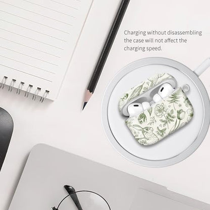 Compatible with Airpod pro 2nd/1st Generation Case Cover with Gold Round Keychain Cute Pattern Hard & Anti Slip Cover for Men Women & Girls（Rabbit Butterfly） - color: Rabbit butterfly