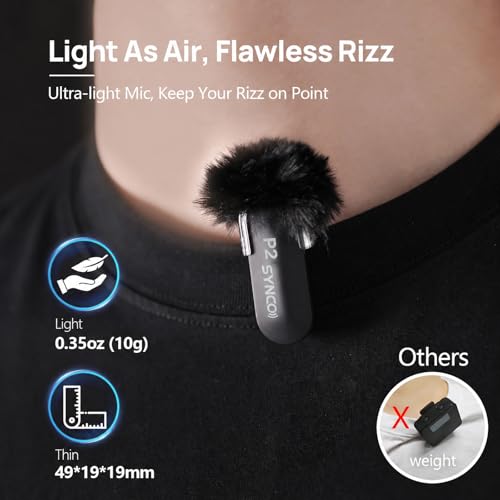 SYNCO Wireless Lavalier Microphone for iPhone, Professional Lapel Clip on Mics for Vlogging, Tiktok, YouTube Video Recording, Best External Lav Microphone for iPhone 14/13/12/11/X Lightning iOS - style: 2 Mics for Lightning