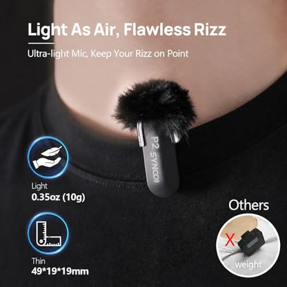 SYNCO Wireless Lavalier Microphone for iPhone, Professional Lapel Clip on Mics for Vlogging, Tiktok, YouTube Video Recording, Best External Lav Microphone for iPhone 14/13/12/11/X Lightning iOS - style: 2 Mics for Lightning