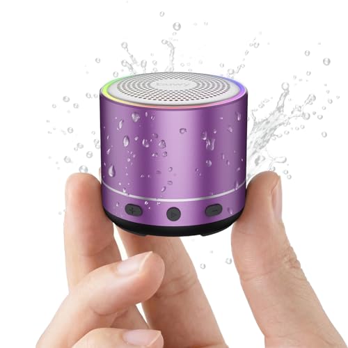 Mini Bluetooth Speaker, 2026 Ultra-Light Mini Bluetooth Speaker, IP7 Waterproof Brief Design, Small Shower Travel Speaker for Outdoor, 8H Playtime, Perfect for Phone/PC/Tablet & Gift Purple - color: lavender
