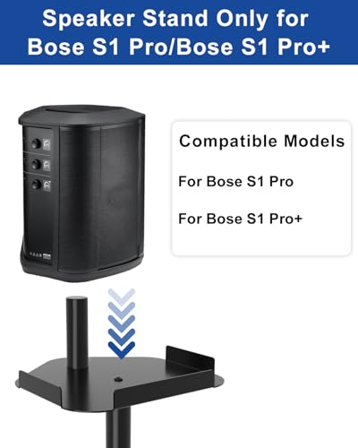 Pack of 2 Height Adjustable Speaker Stand for Bose S1 Pro/S1 Pro Plus Floor Stand, Extends 45" to 54", Holds up to 20LBS, Heavy Duty Speakers Stands for Bose, with Screws