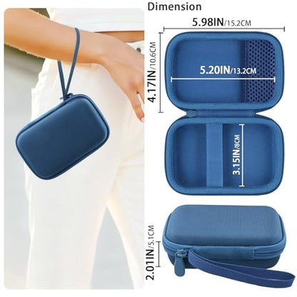for JBL Go 5/4/3 Ultra Portable Speaker Hard Travel Case, Blue | Protective Storage Bag with Mesh Pocket & Hand Strap, Shockproof EVA Carrying Box, Soft Lining - color: Blue Case