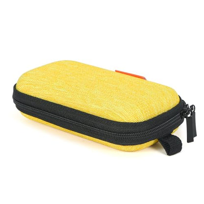 Gold-Yellow Mini Earbud Case, Cute Protective Pouch for Apple Airpods | Fits Samsung Galaxy Buds, JBL, Sony, Cable, Card, Earplugs, Heart Monitor, Small Hard Shell Bag - color: Gold-Yellow