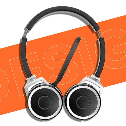 Spracht ZumBT-410 Prestige Bluetooth Headset with Noise-Canceling Microphone | Wireless Headset with Charging Base & USB Dongle for Computer | PC Head Set for Working from Home/Office/Teams/Zoom