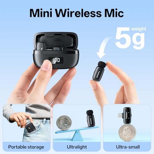 2 Sets Mini Wireless Microphone for iPhone ipad Android - color: 2 Sets(4TX+1 C RX+2 Lightning RX+2 Charging Case)