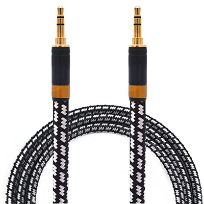 Aux Cord, Audiophile 3.5mm Stereo Audio Cable [0.75m (2.5 Feet), Silvered-Plated Copper core], Unbreakable and Great for Laptop, Tablets,Headphones, Cars and More. - size: 0.75m (2.5 Feet), style: 3.5mm straight to straight