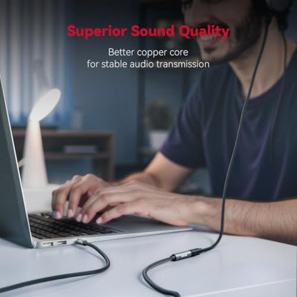 Headphone Extension Cable 5ft-(No Mic Support) 3.5mm Extension Cable Nylon Braided Male to Female Aux Cord Extender for Smartphones,Headphones,Laptops,Tablets, Speakers